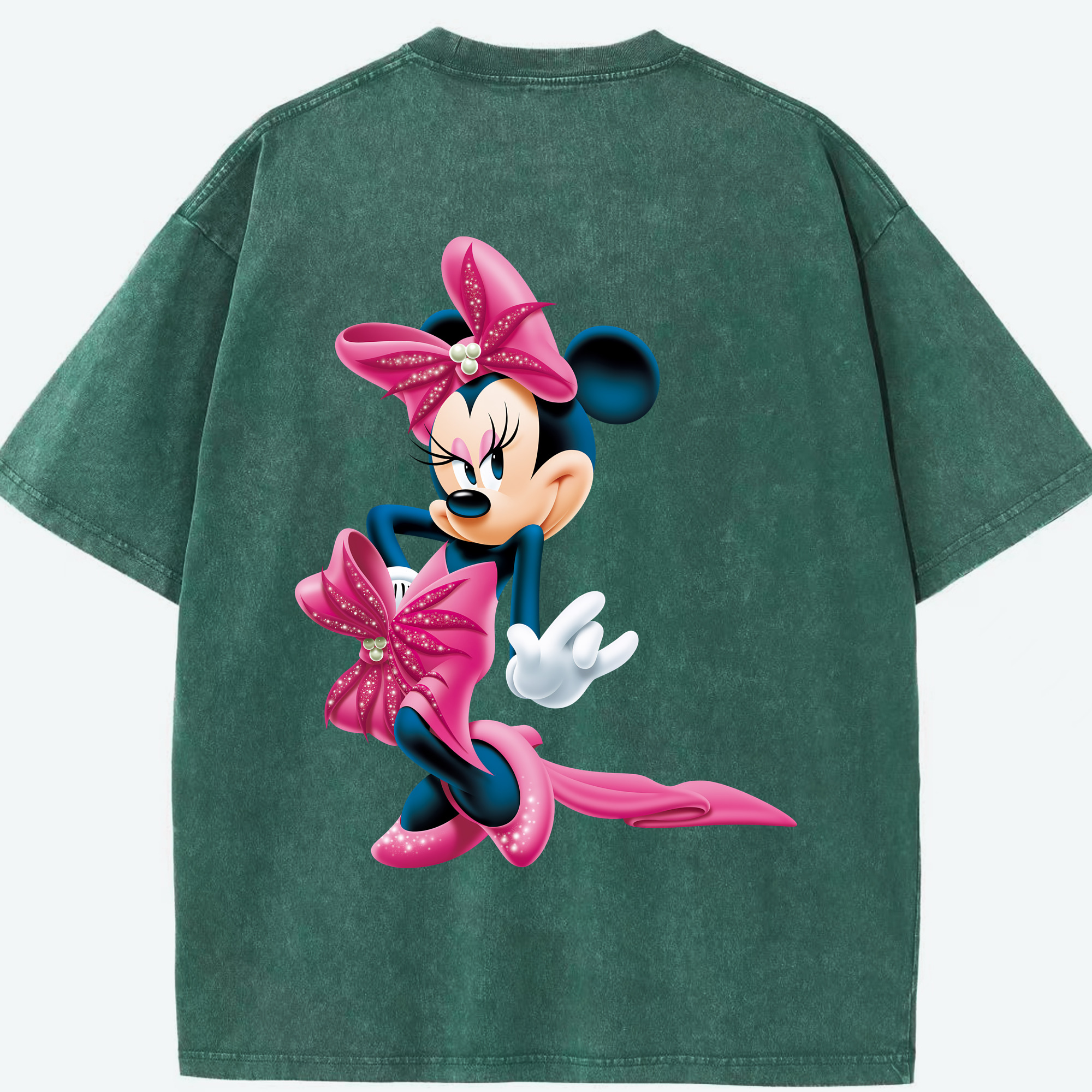 （画像用） ミッキーマウス Mickey Mouse 綿100% ヴィンテージ風 半袖Tシャツ（背面プリント）